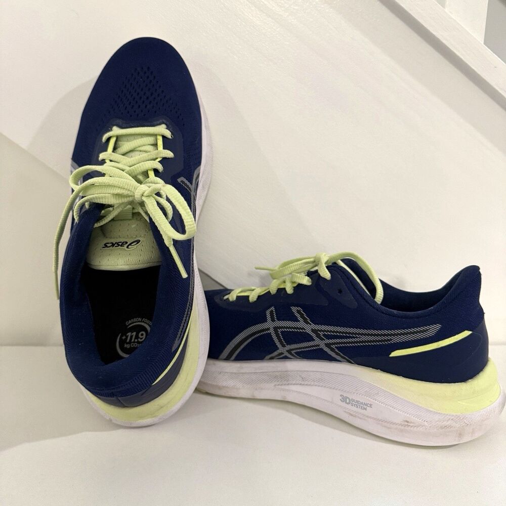ASICS GT-1000 13 Navy Blue Lime Green Running Shoes/Sneakers 9.5 Excellent!